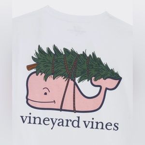 Vineyard Vines Whale & Christmas Tree Long-Sleeve Pocket Tee Size L XL XXL